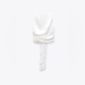 Open Back Satin Effect Top